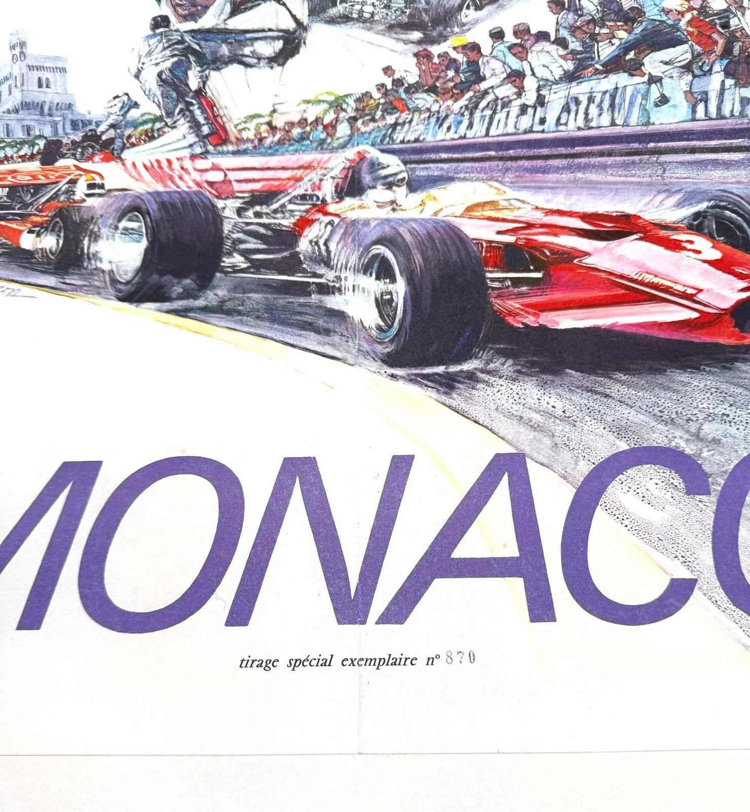 1971 Monaco Grand Prix Original Vintage Vip Poster Steve Carpenter photo for sale