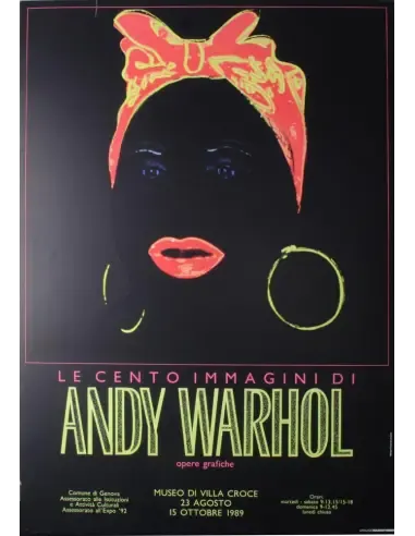 Andy Warhol Le Cento Immagini 1989 Affiche d'exposition sur lin