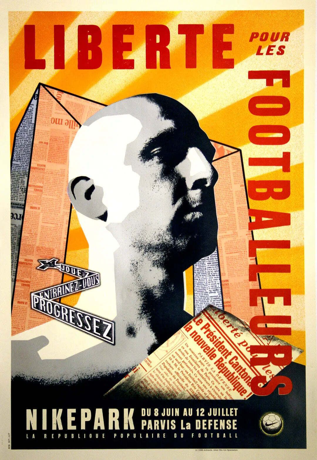 Affiche Nike Park Cantona Coupe du Monde 1998, par Studio Boot