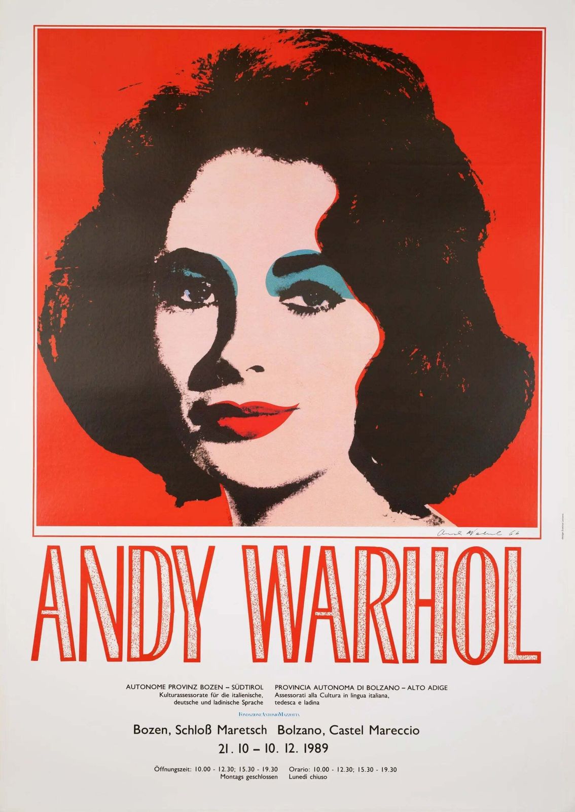 Andy Warhol Elizabeth Taylor Original 1989 Vintage Pop Art Poster