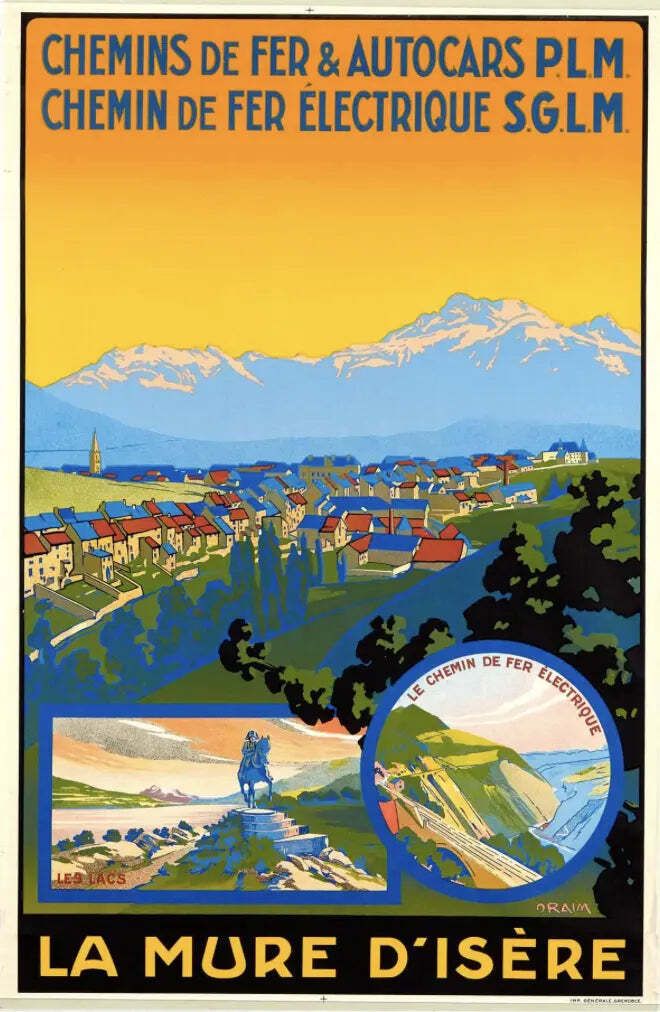 1928 La Mure D'isère Plm French Vintage Travel Poster