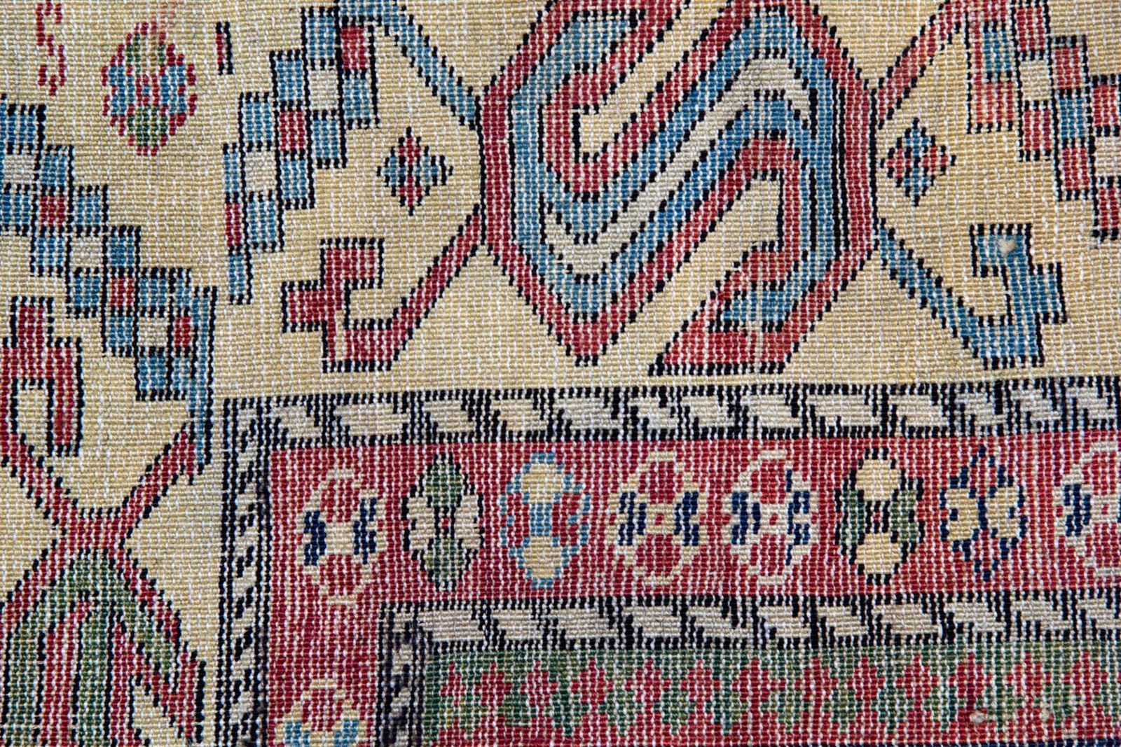 Antique Rug Runner Wool Oriental Rug Caucasian Hand Made Carpet For Sale photo for sale