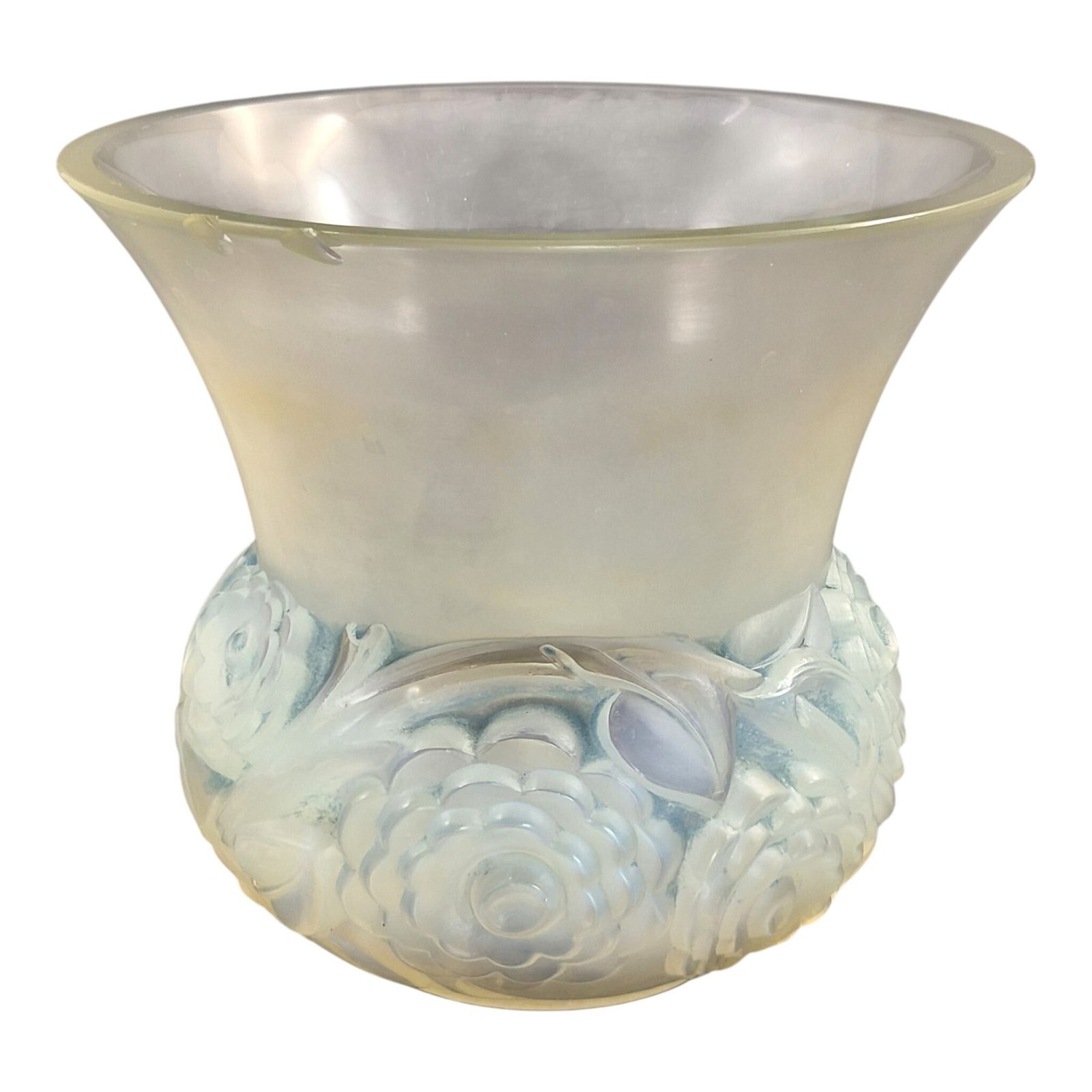 French Lalique "Renoncules" Opalescent Glass Vase, Mid 20th Century photo Home Decor