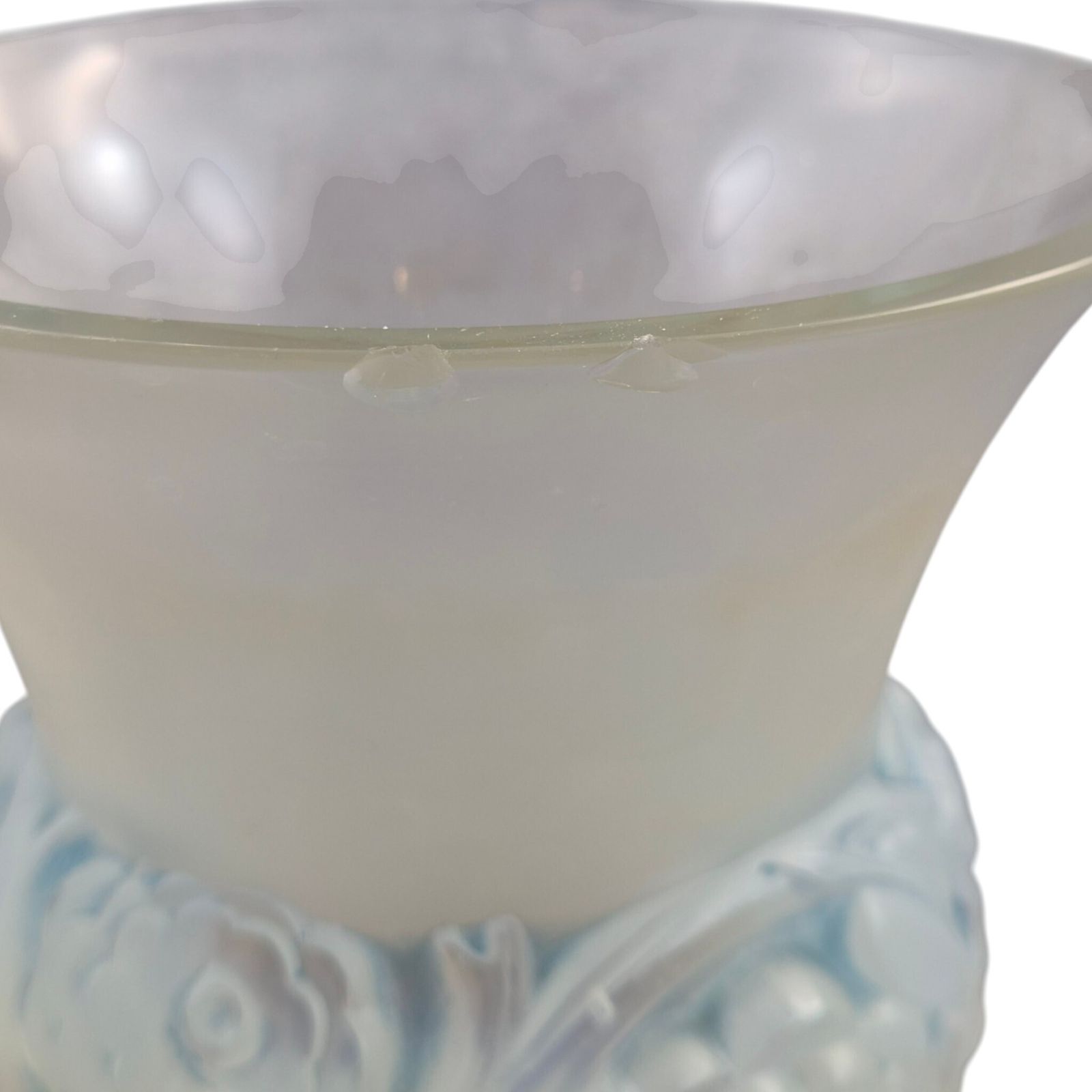 photo furniture French Lalique "Renoncules" Opalescent Glass Vase, Mid 20th Century