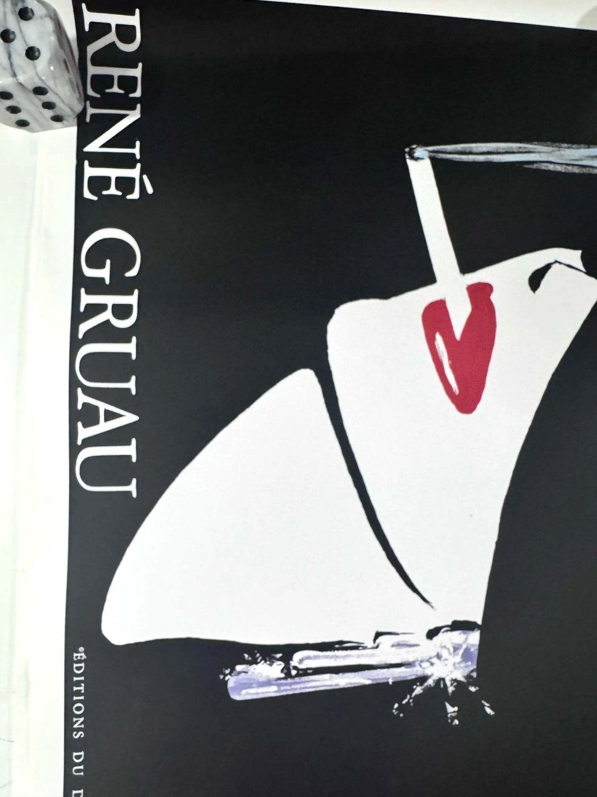 Original Rene Gruau La Cigarette Fashion Poster Linen Backed 1983 photo furniture