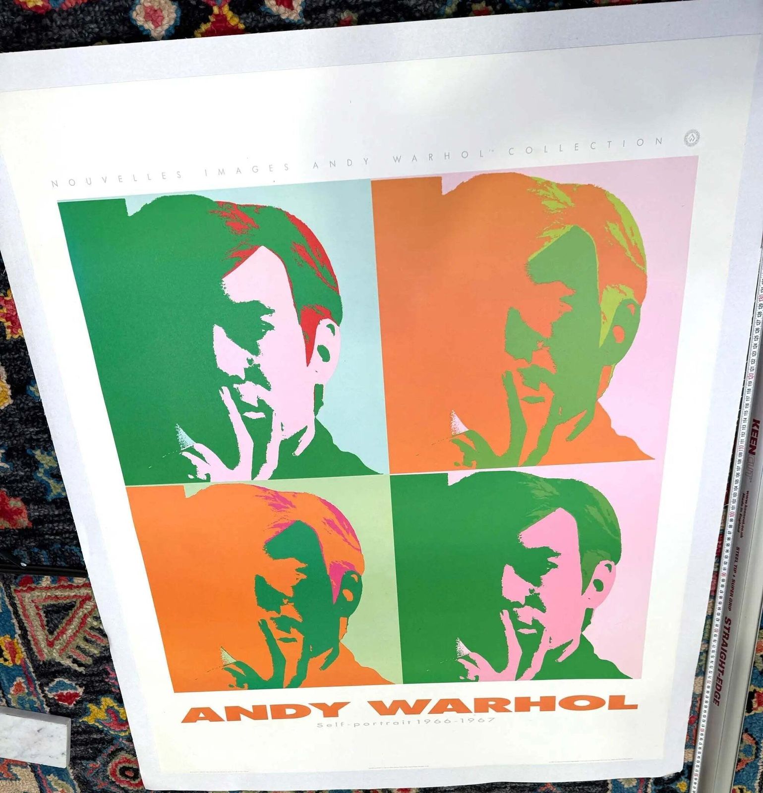 Original Rare Andy Warhol Self Portrait 1989 Pop Art Offset Lithograph Poster photo furniture