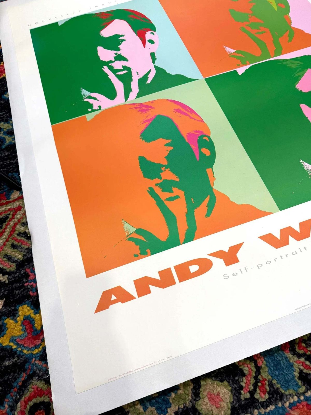 Original Rare Andy Warhol Self Portrait 1989 Pop Art Offset Lithograph Poster photo vinterior