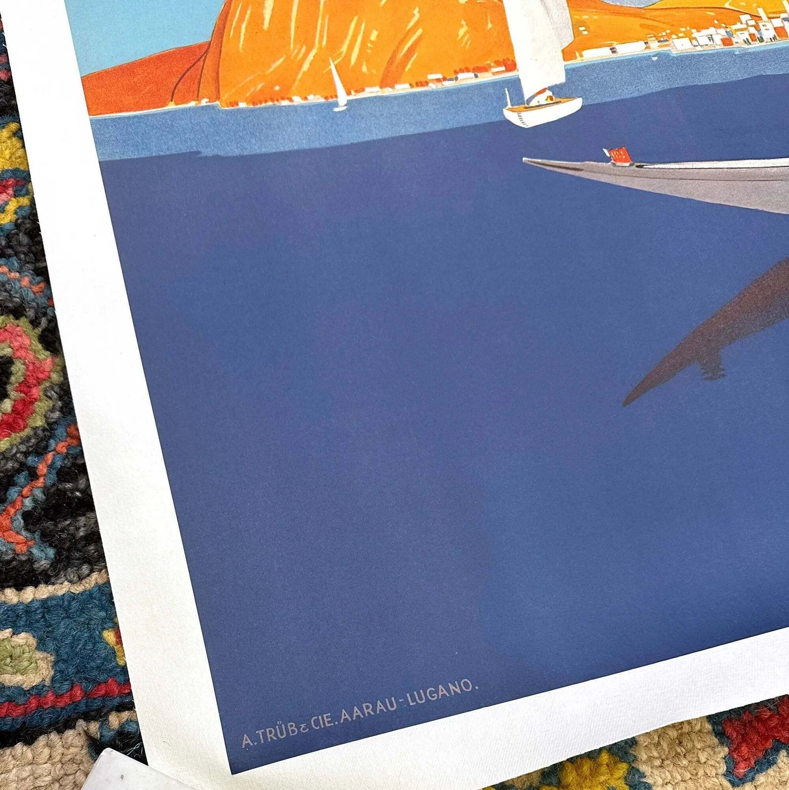 Affiche de voyage suisse vintage Lugano, 1952, par Daniele Buzzi photo 3261.0