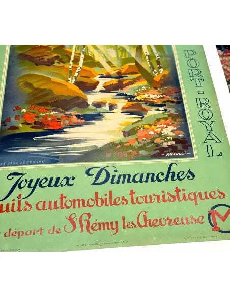 Original 1939 Vallee De Chevreuse French Railway Lithograph Travel Poster photo Kunst