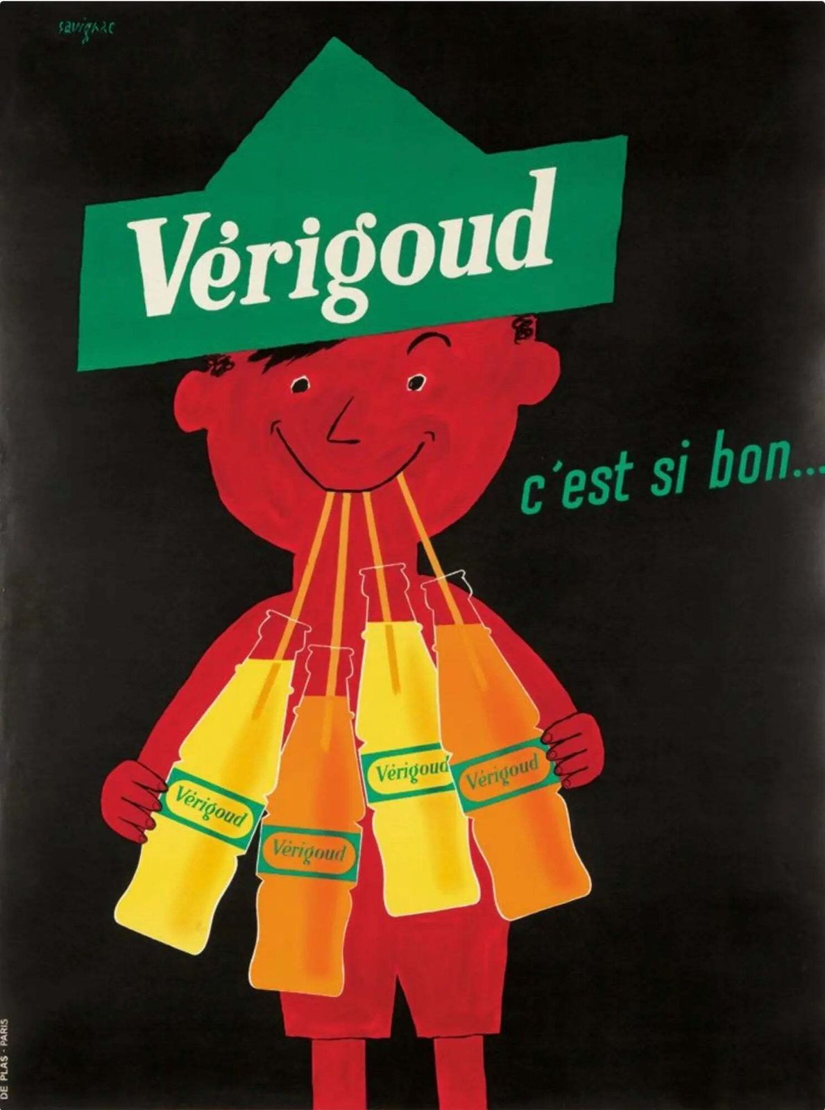 Affiche lithographique Verigoud 1955, par Raymond Savignac