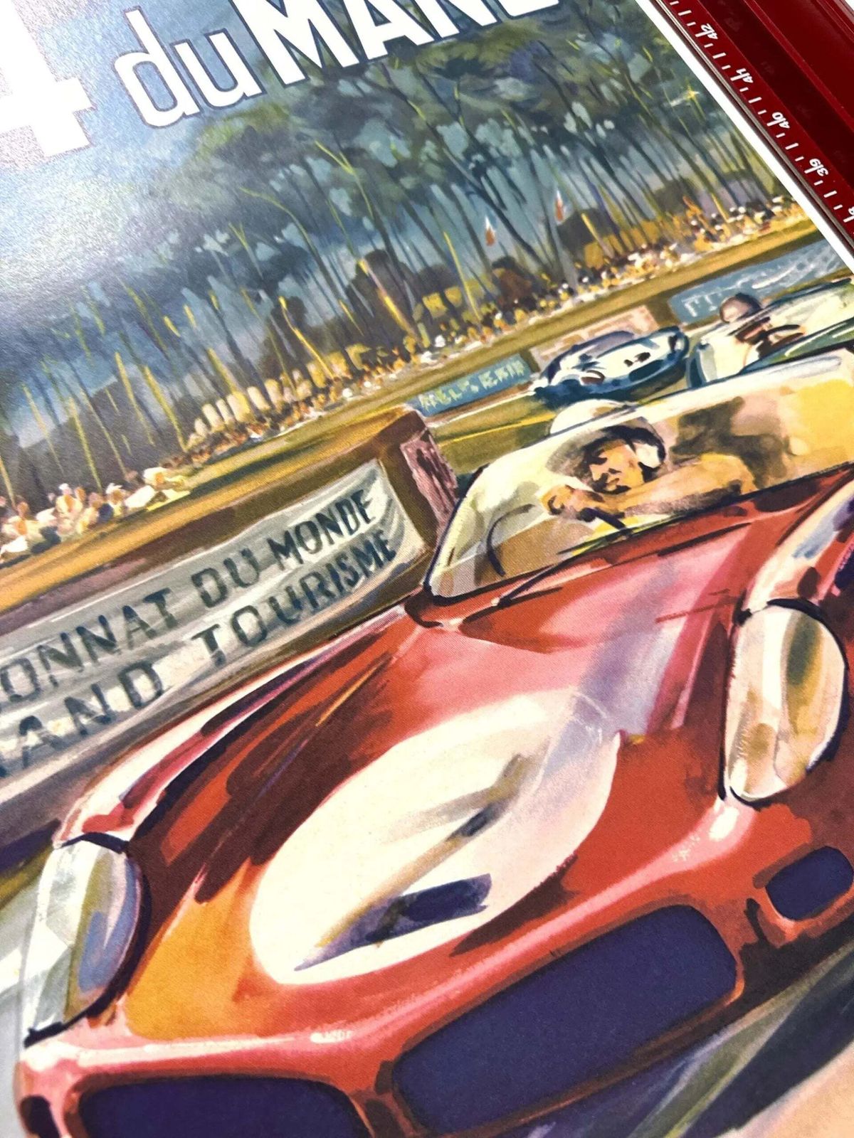 Affiche vintage des 24 Heures du Mans 1962 sur lin, Motorsport photo for sale