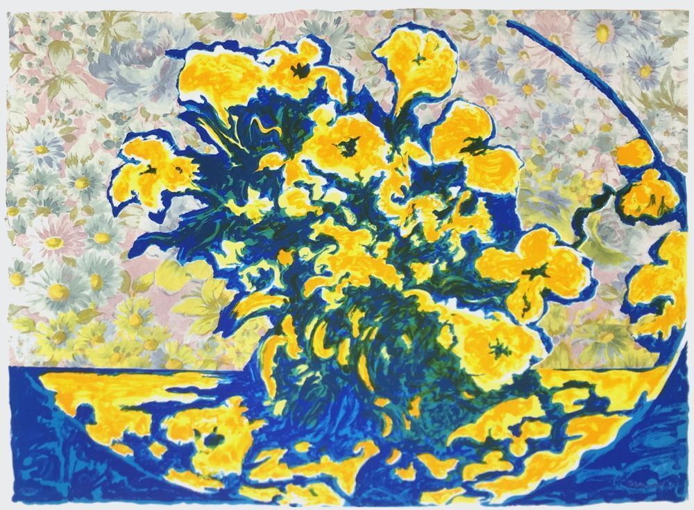 Frédéric Brandon Signed Lithograph Gerbe De Fleurs II