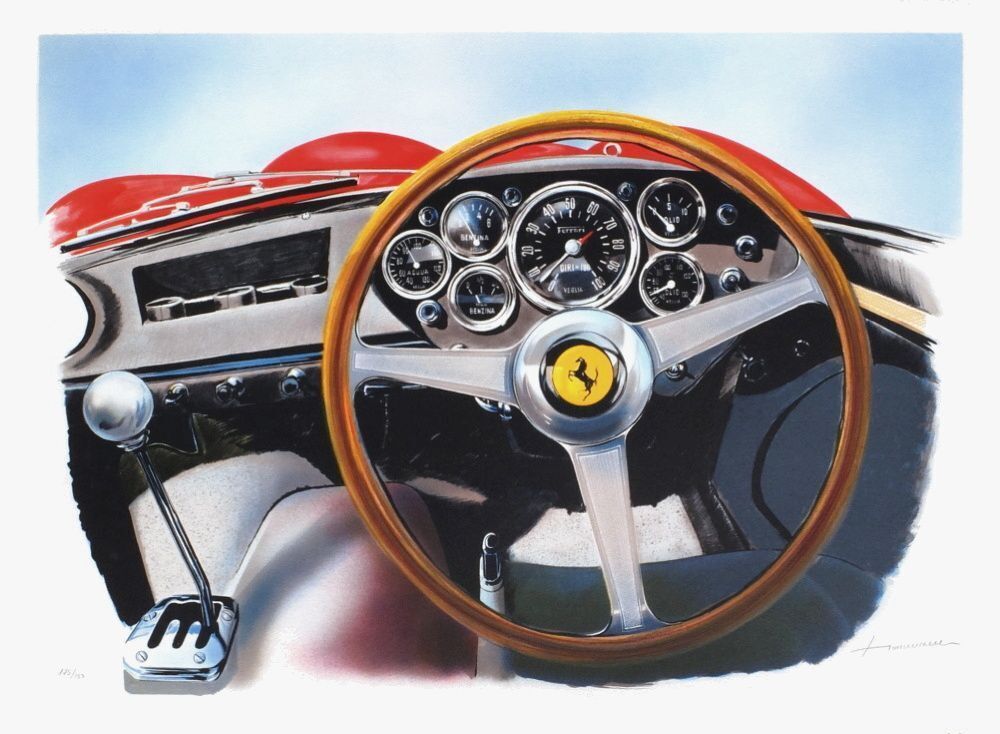 Jean Hirlimann Signed Lithograph Ferrari 250 Gto   8