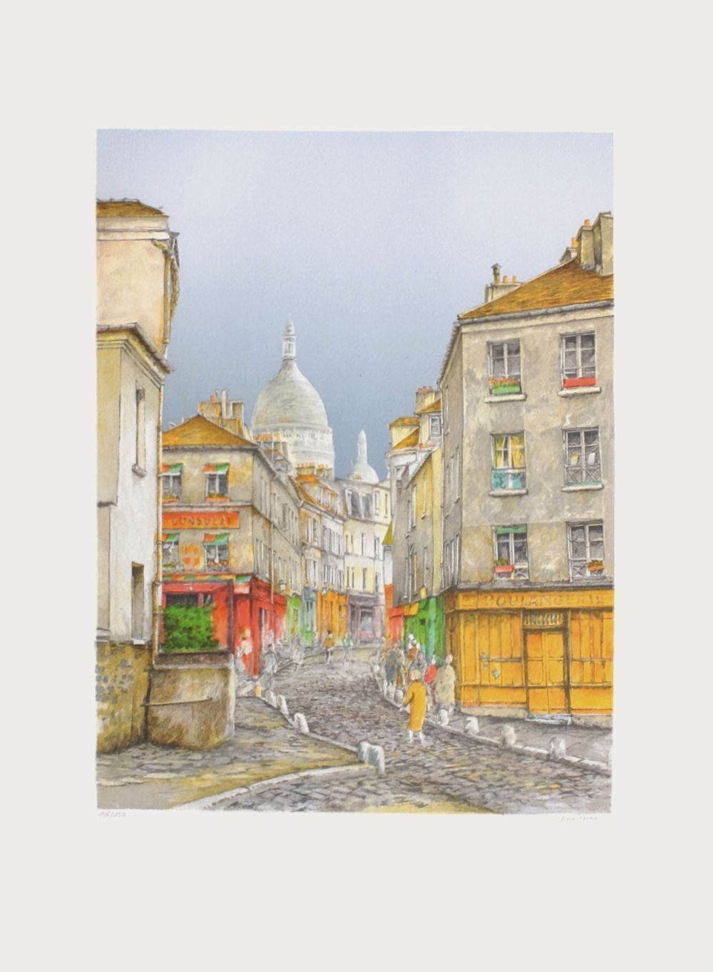 Jean Keime Signed Lithograph Montmartre   Rue Saint Vincent 1995