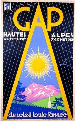 Original Vintage 1932 Gap Haute Alpes French Railway Travel Poster By Gorde