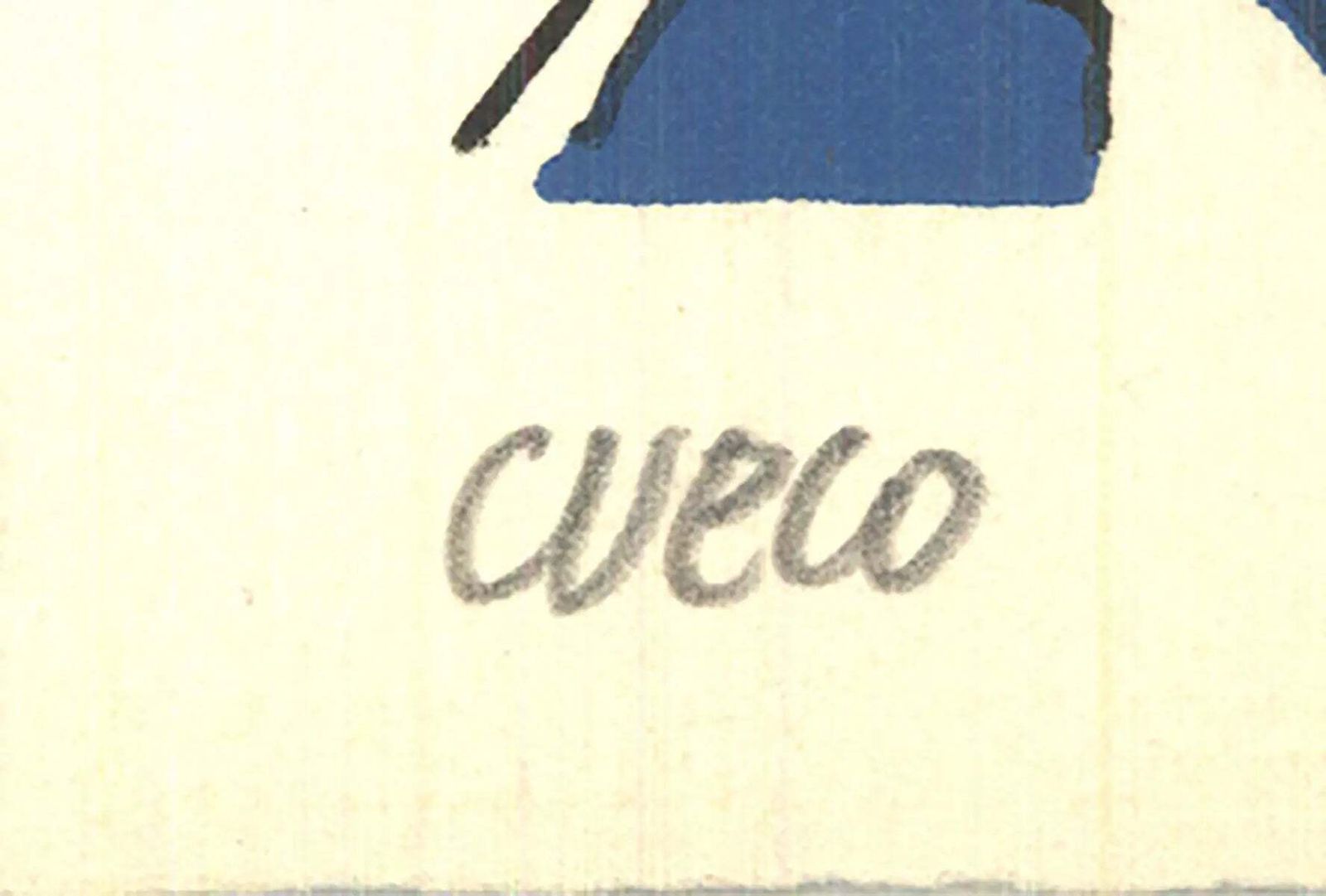 Henri Cueco Untitled Signed Limited Edition Original Colour Lithograph Print photo furniture