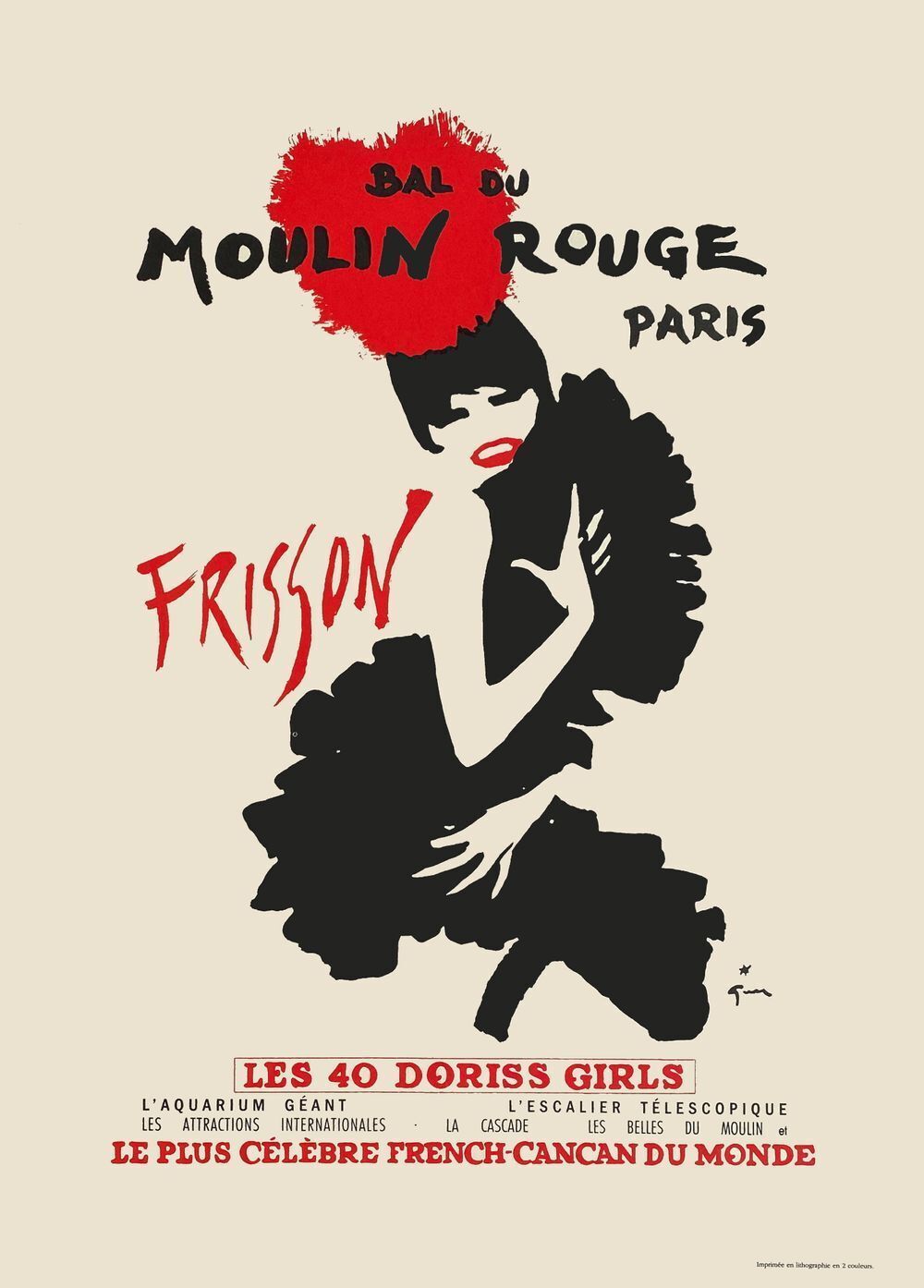 René Gruau Poster Moulin Rouge   Frisson   Les 40 Doriss Girls 2009