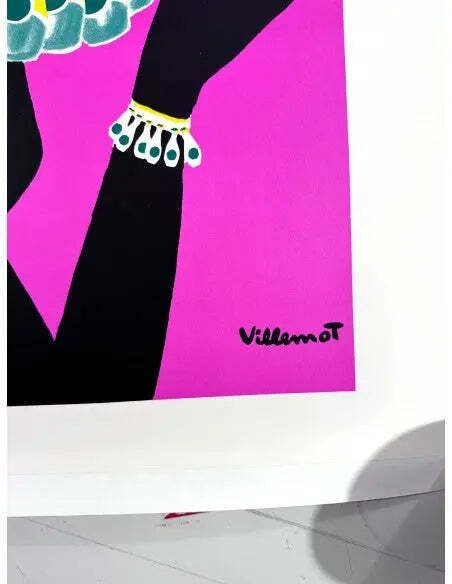 Perrier Femme Noir 1977 Original Vintage Poster By Bernard Villemot photo Art