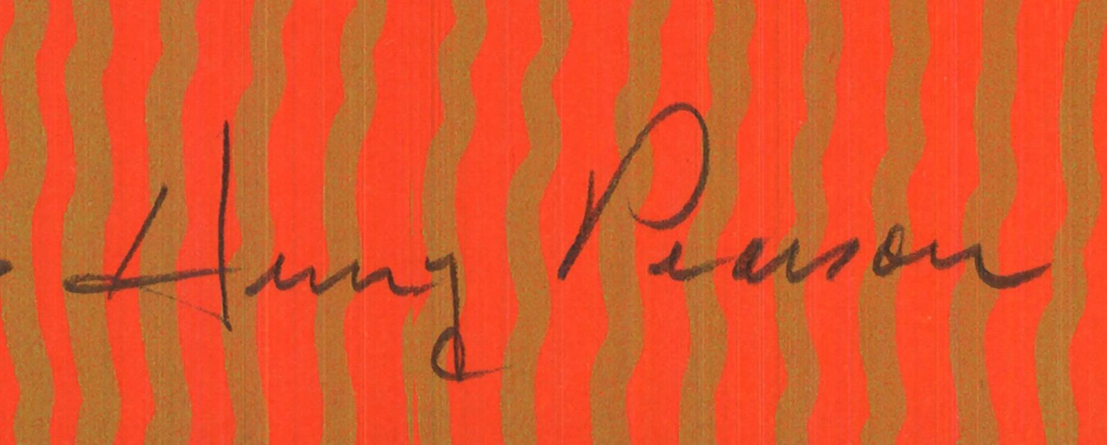 Henry Pearson Signed Nue Orange 1975 Abstract Serigraph Art Print photo furniture