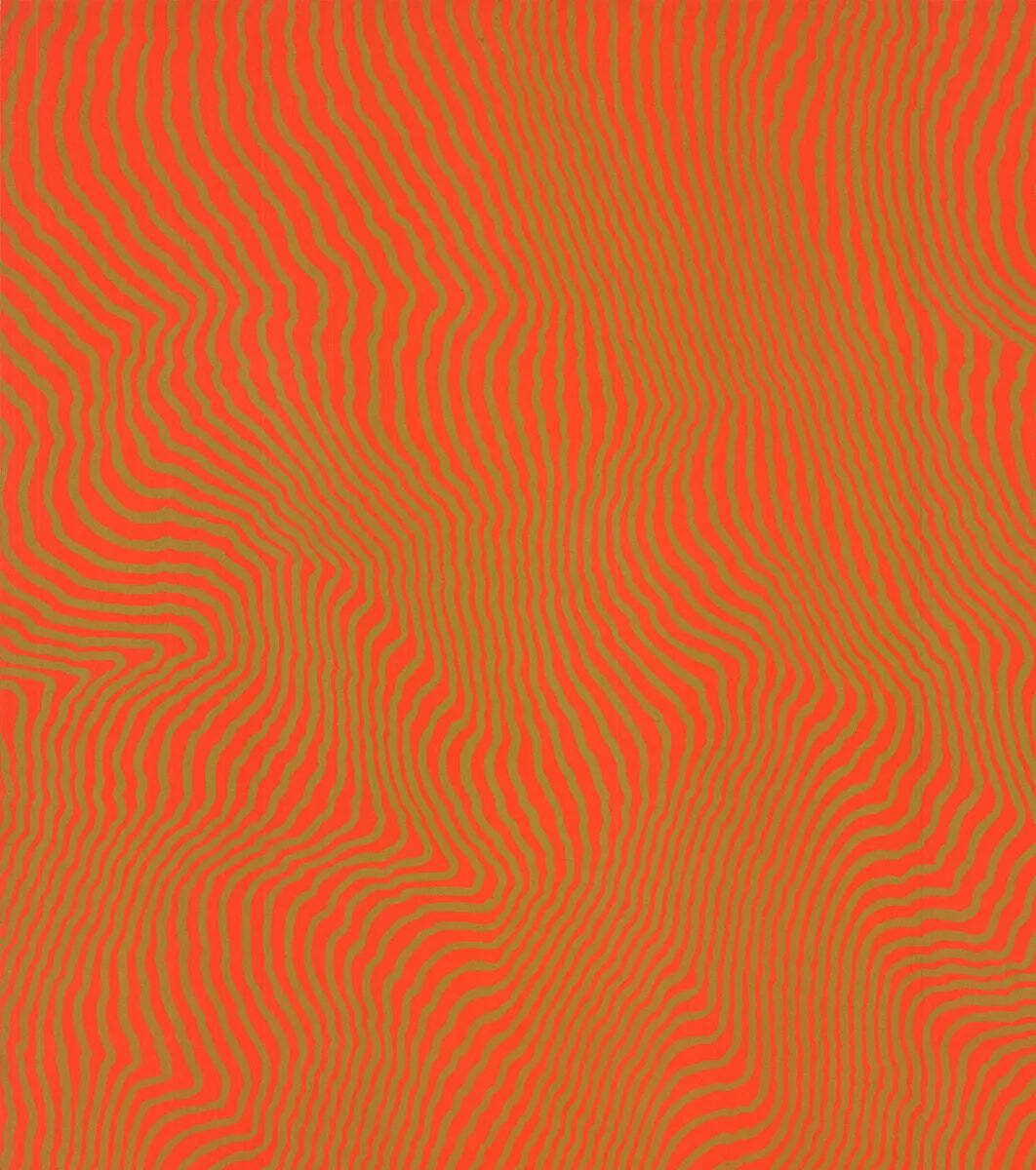 Henry Pearson Signed Nue Orange 1975 Abstract Serigraph Art Print photo for sale