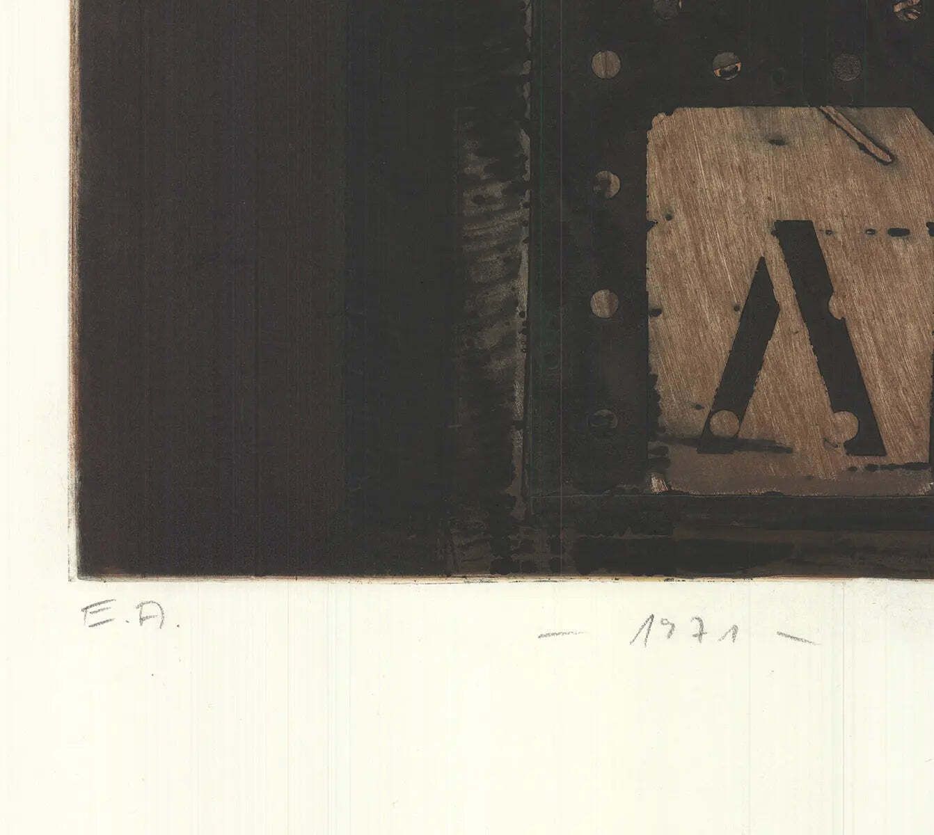 Karl Fred Dahmen Signed Untitled 1971 Original Abstract Etching Print photo 3586.0
