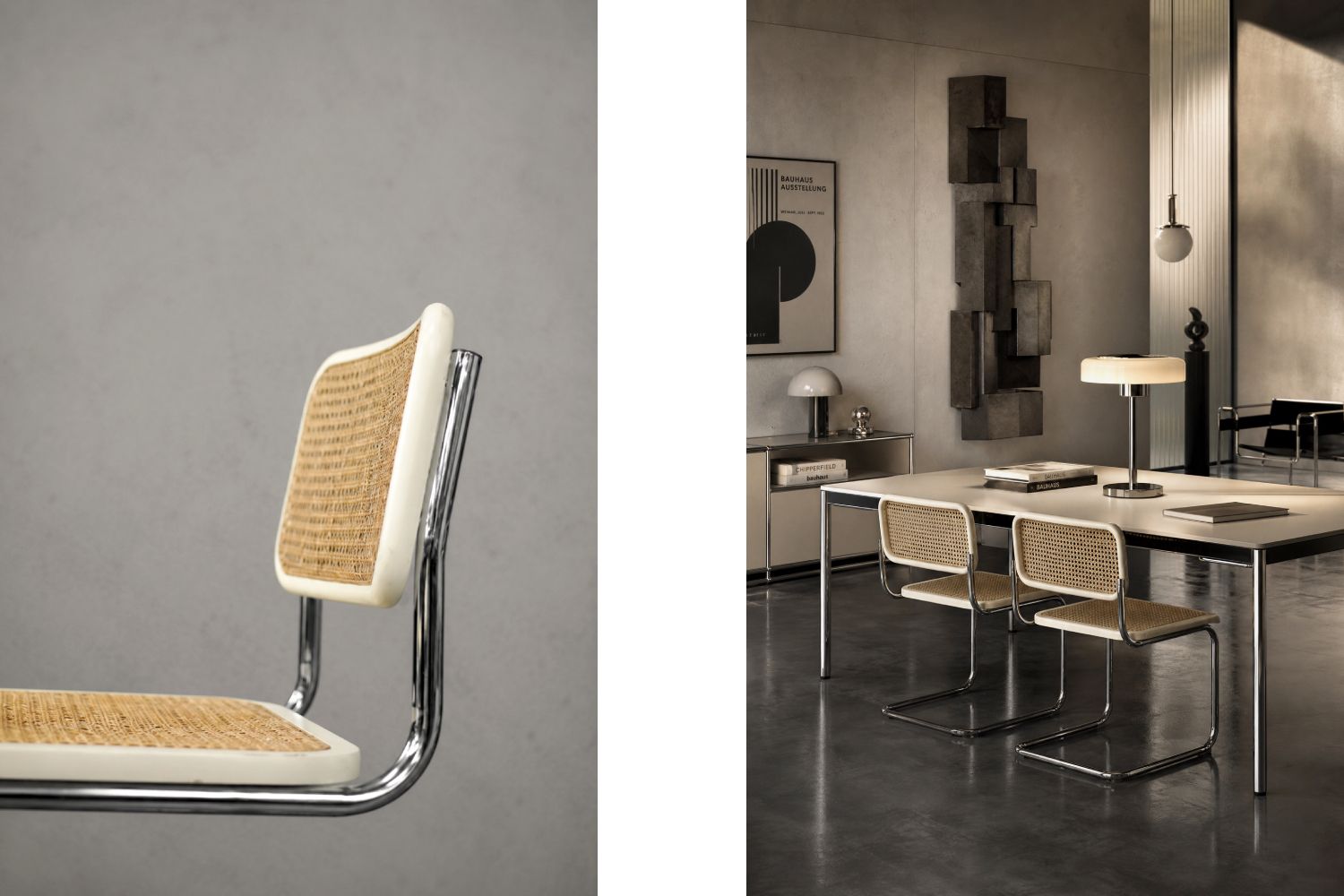 Meubels Mid-century modern houten stoelen met vlechtwerk, Italië, jaren 1980, set van 2 photo