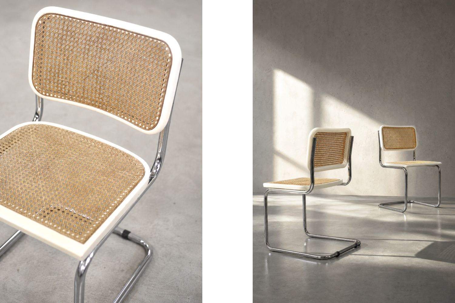757.0 Mid-century modern houten stoelen met vlechtwerk, Italië, jaren 1980, set van 2 photo