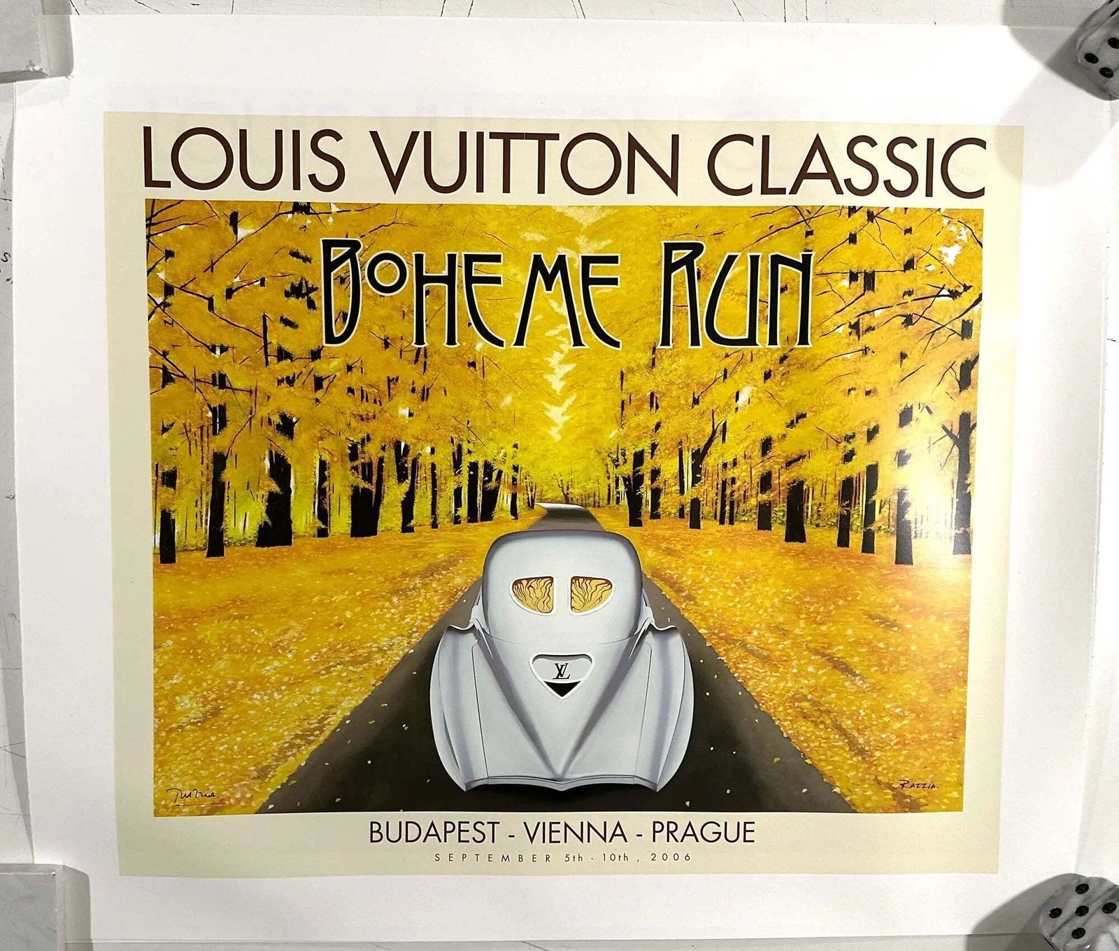 Affiche originale Razzia Louis Vuitton Classic Boheme Run 2006, signée photo vinterior