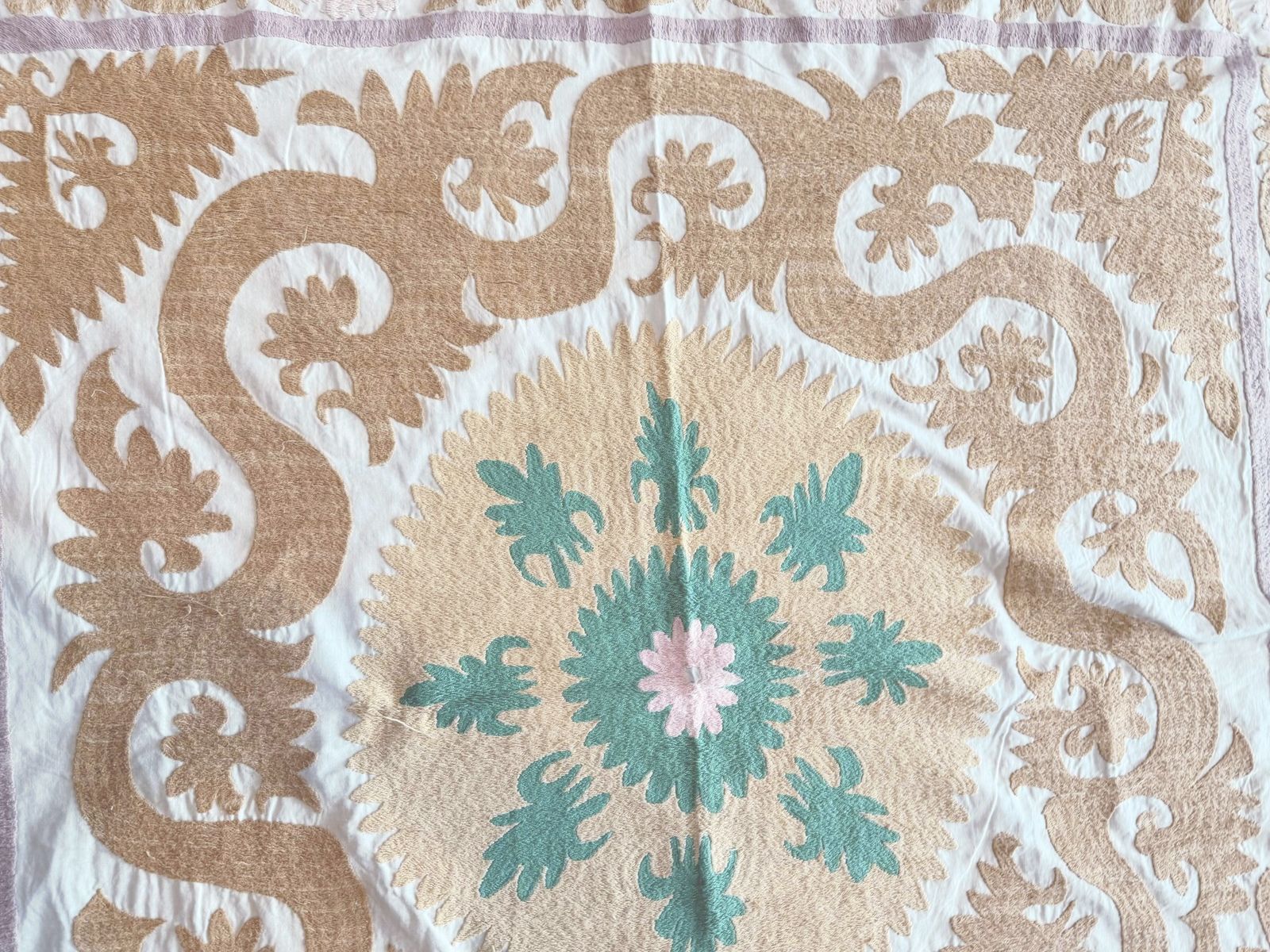 Tribal Central Asian Suzani Tablecloth 128 X 135 Cm photo buy