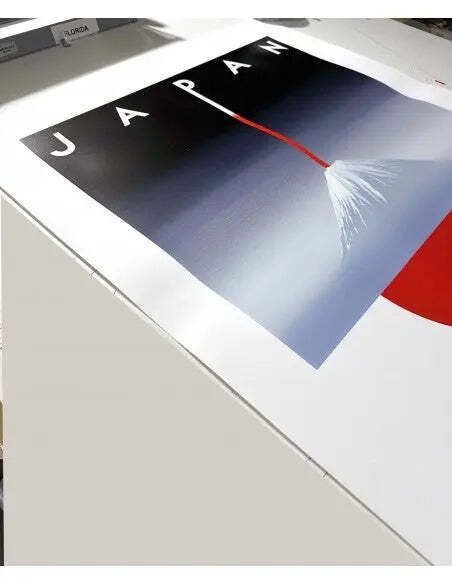 Affiche Razzia Japon, signée à la main, Mont Fuji photo Art