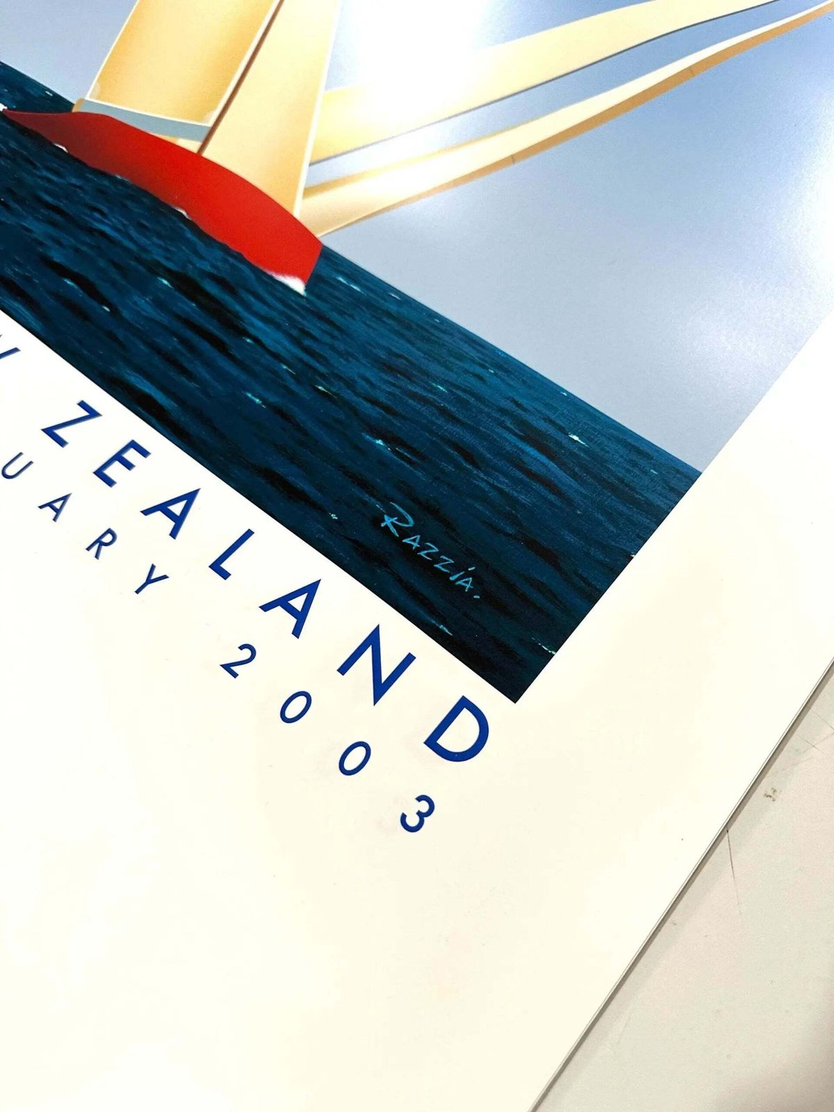 Affiche Razzia Louis Vuitton Cup 2003 Auckland, signée à la main photo vinterior