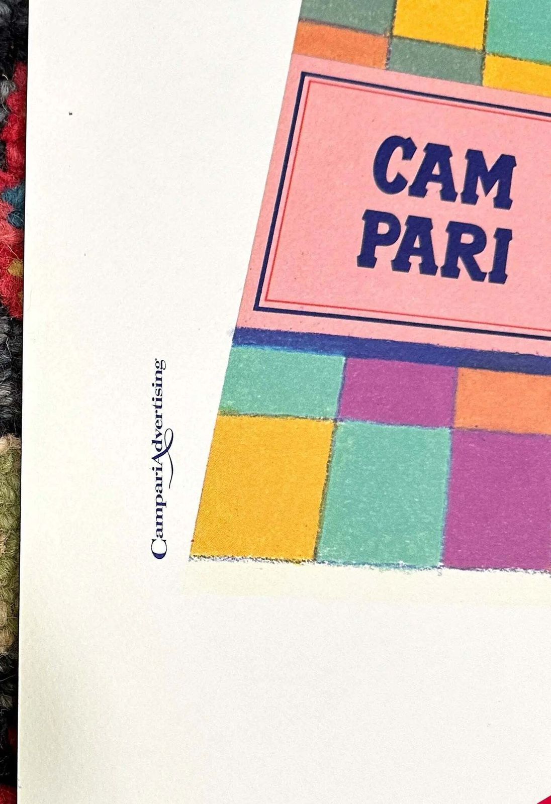 Milton Glaser Signed Campari 1992 Original Serigraph Arches Paper Poster photo vinterior