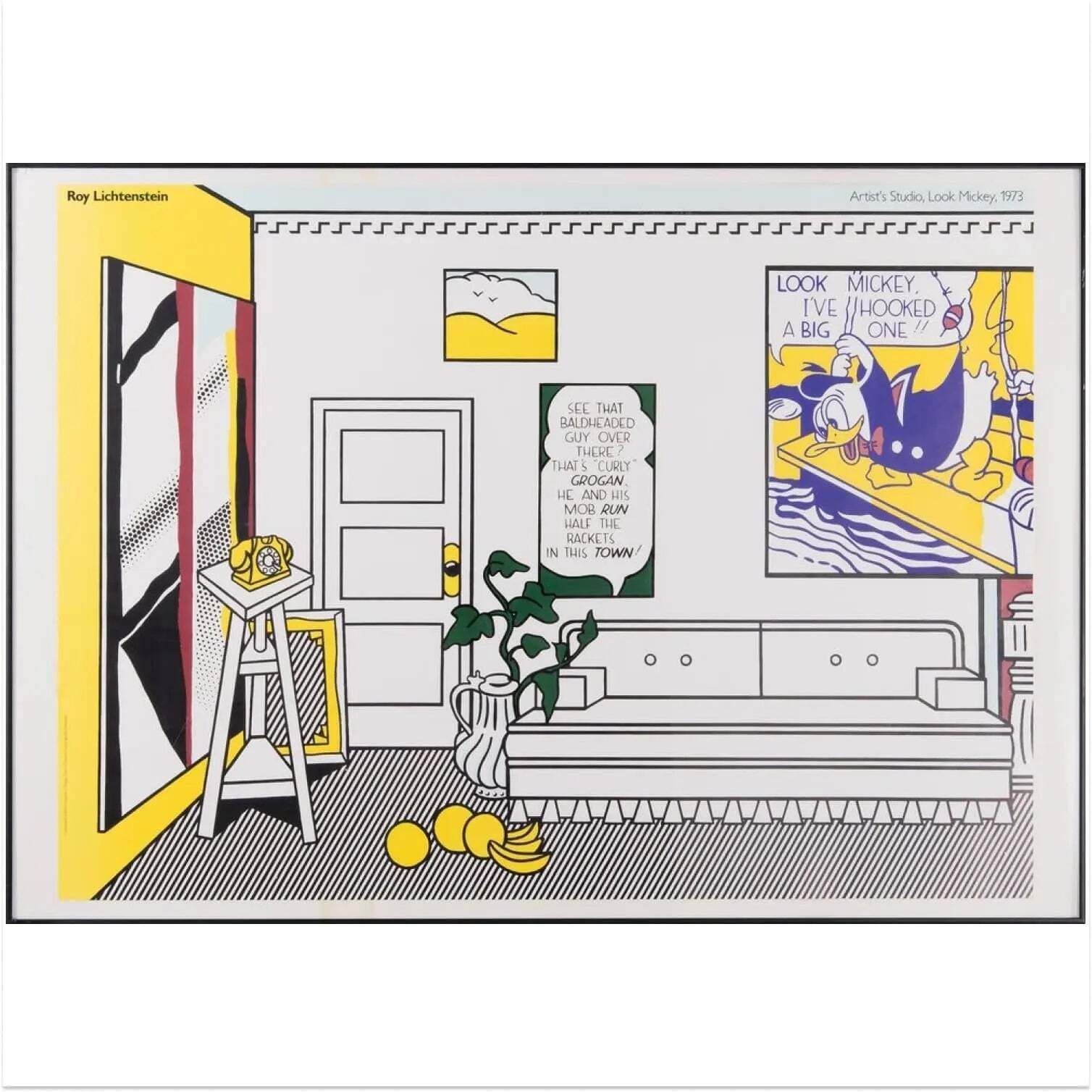 Roy Lichtenstein Artist's Studio Look Mickey Limited Edition Lithograph Print