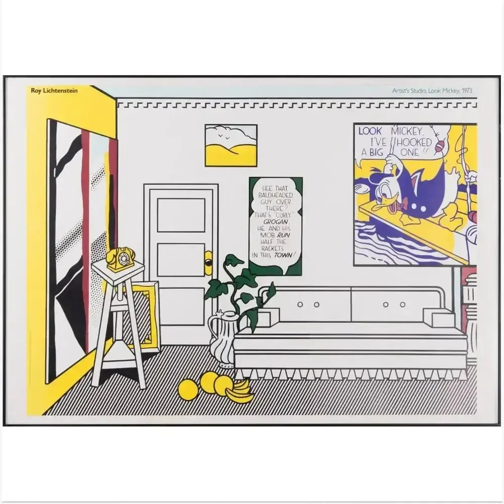 Roy Lichtenstein Artist's Studio Look Mickey Limited Edition Lithograph Print photo furniture