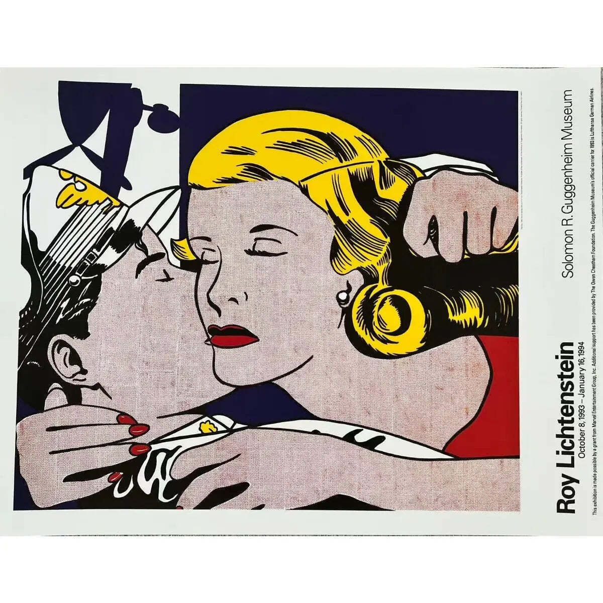 Roy Lichtenstein The Kiss Guggenheim 1993 Limited Edition Screen Print photo Art