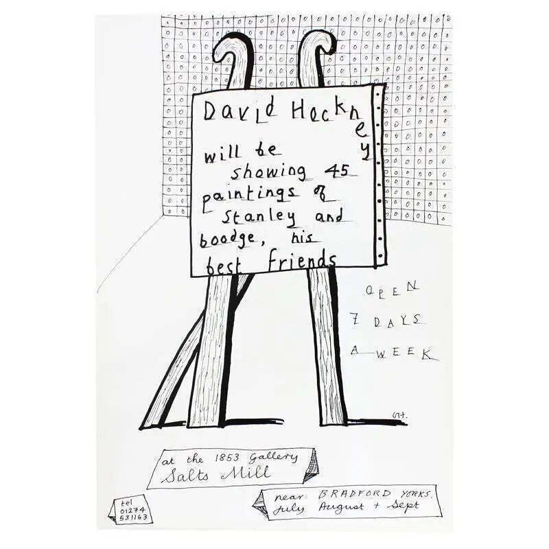 David Hockney The Dog Show 1990 Vintage Plate Signed Exhibition Poster