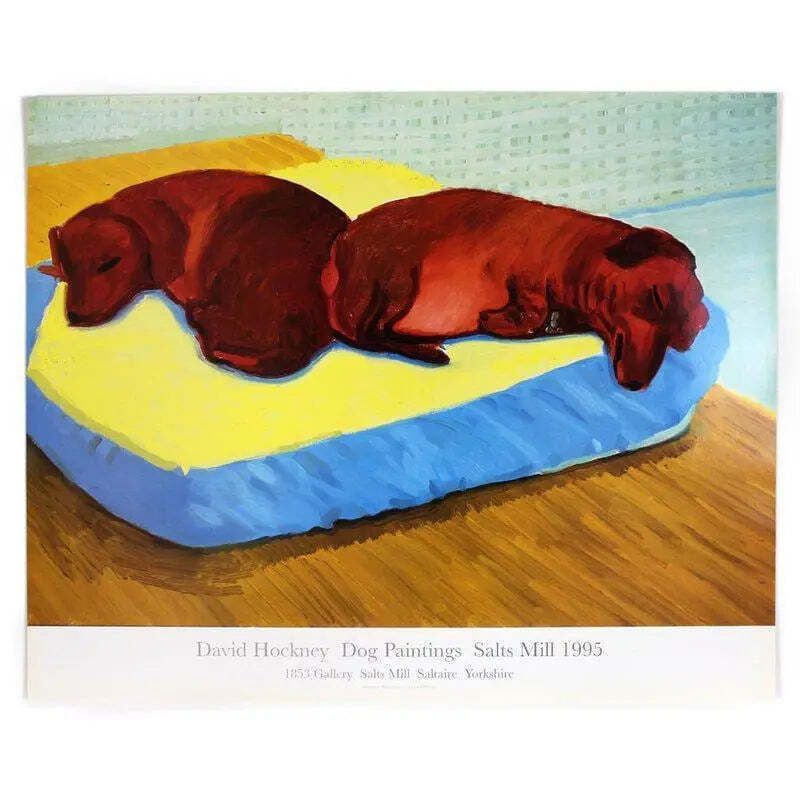 David Hockney Dog 38 1995 Offset Lithografie Kunstprint
