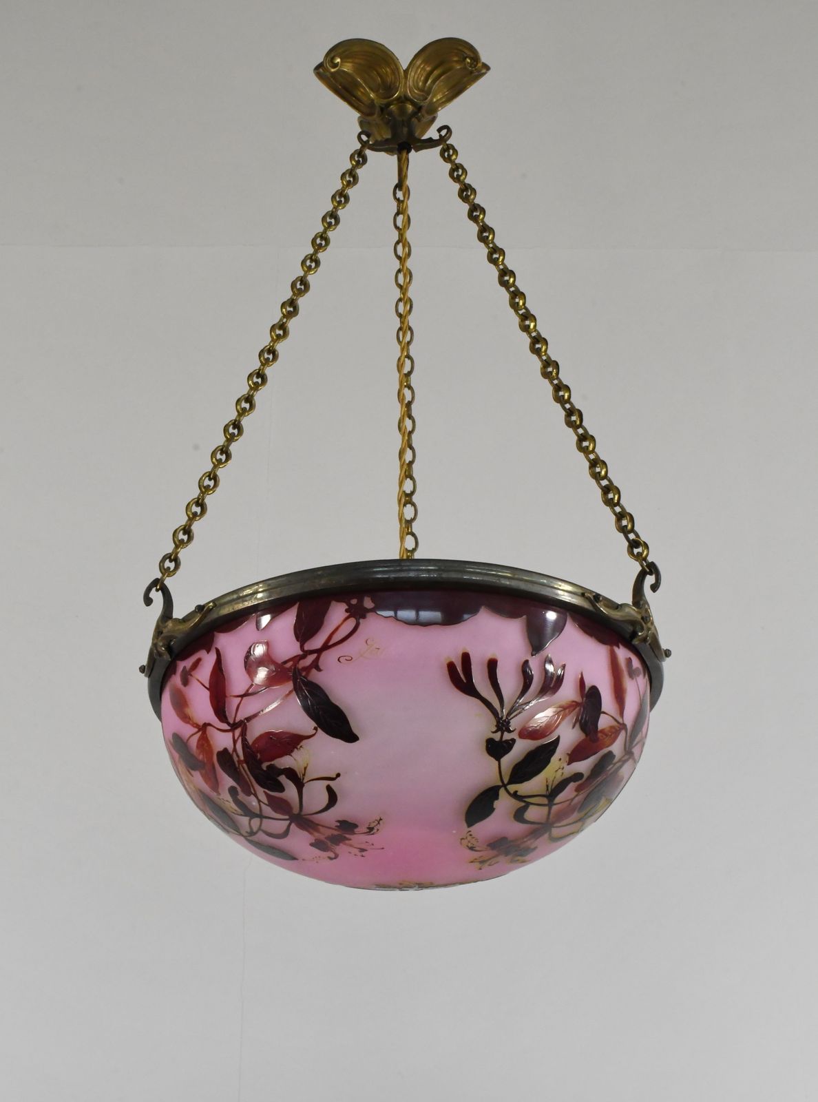 Franse art deco cameo hanglamp van Gallé, jaren 1920, Frankrijk photo furniture