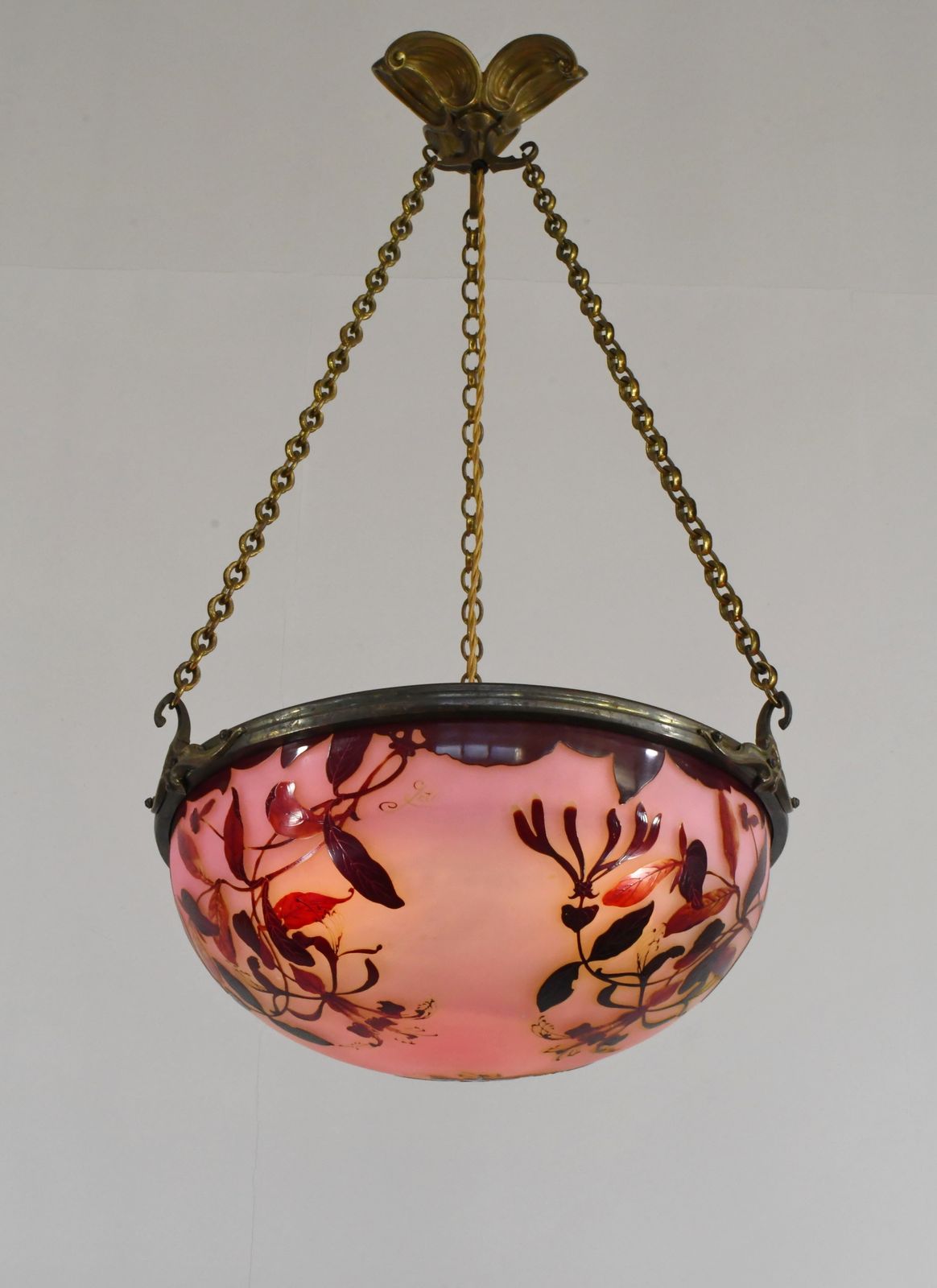 6500.0 Franse art deco cameo hanglamp van Gallé, jaren 1920, Frankrijk photo