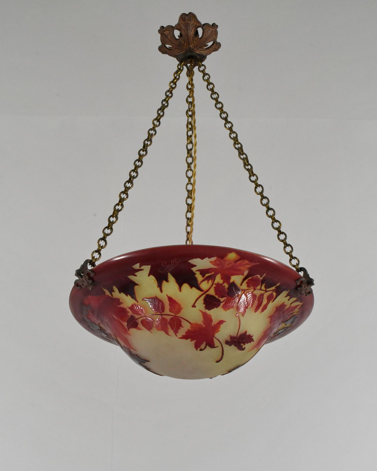 Franse art deco cameo hanglamp van Gallé, jaren 1920, Frankrijk photo furniture