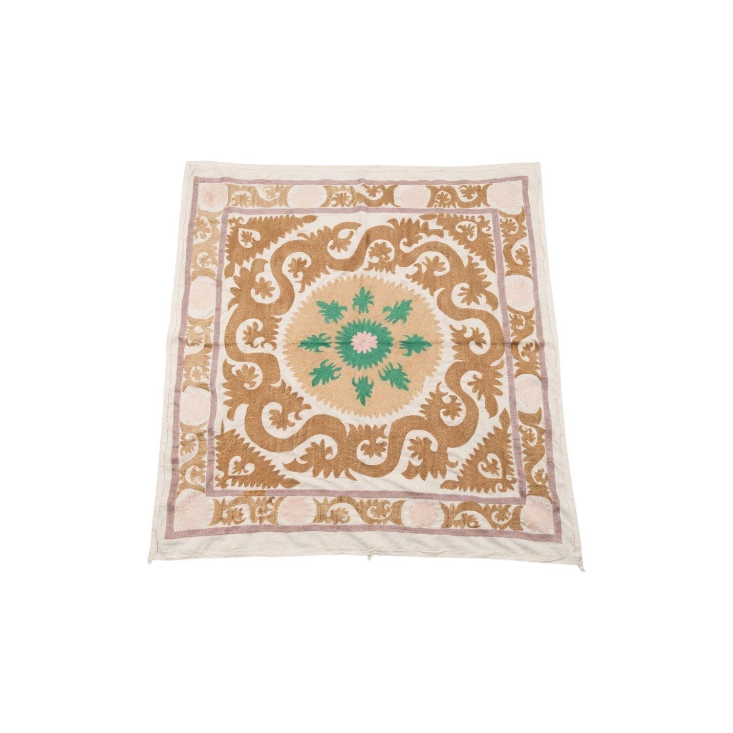 Tribale Centraal-Aziatische Suzani Tafelkleed 128 x 135 cm