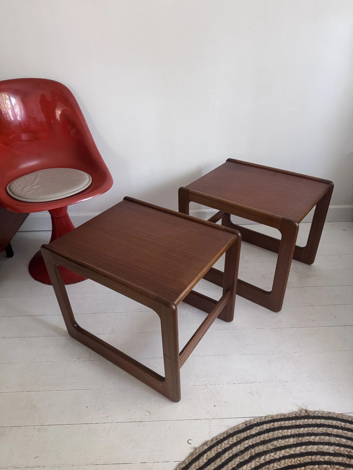 Furniture Danish Sleigh Leg Side Tables After Salin Nyborg photo