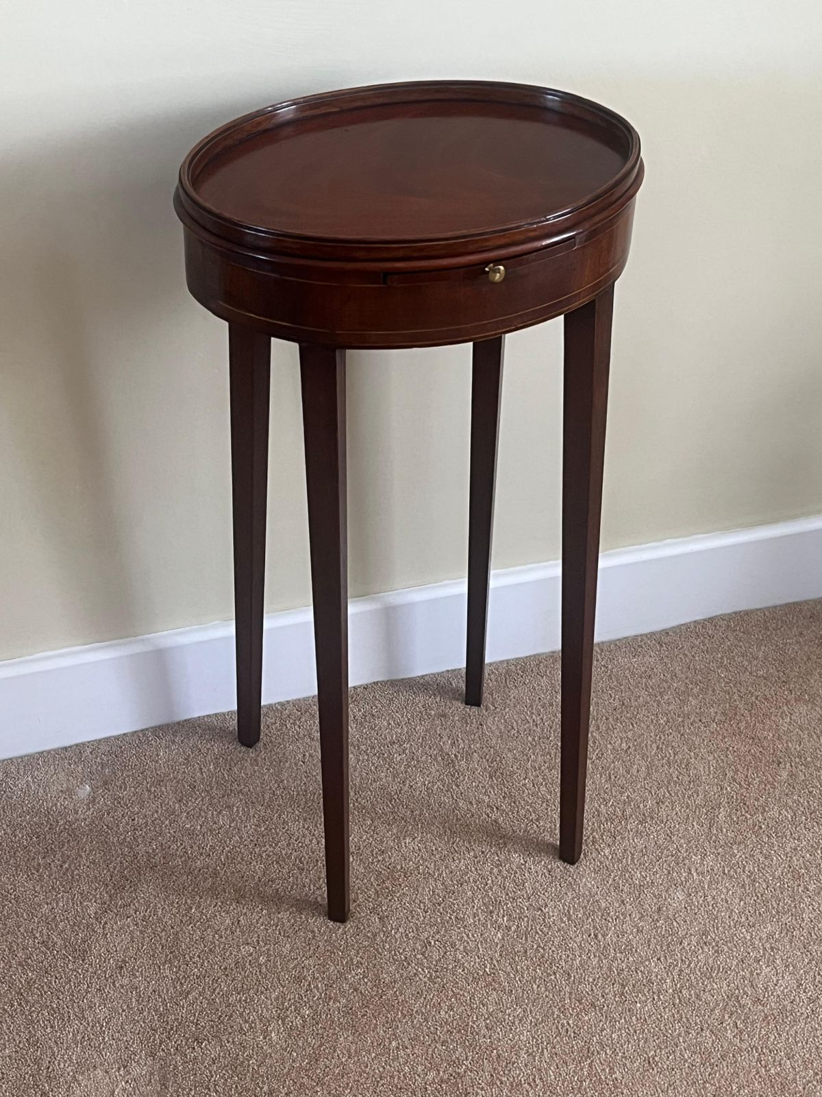 George III Sheraton Period Walnut Candle Stand With Gallery, English Circa 1775 photo furniture