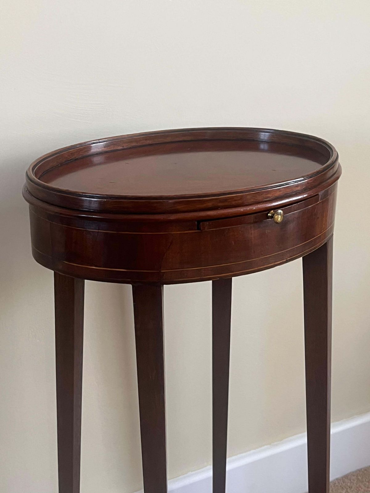 George III Sheraton Period Walnut Candle Stand With Gallery, English Circa 1775 photo 4250.0