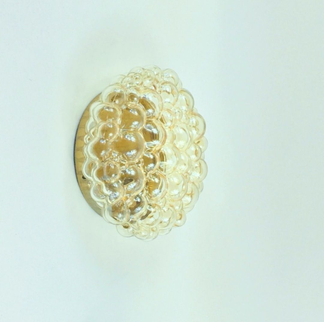 Large Mid Century Modern Amber Bubble Glass Ceiling Light By Helena Tynell For Limburg, Germany, 1960s photo Lighting