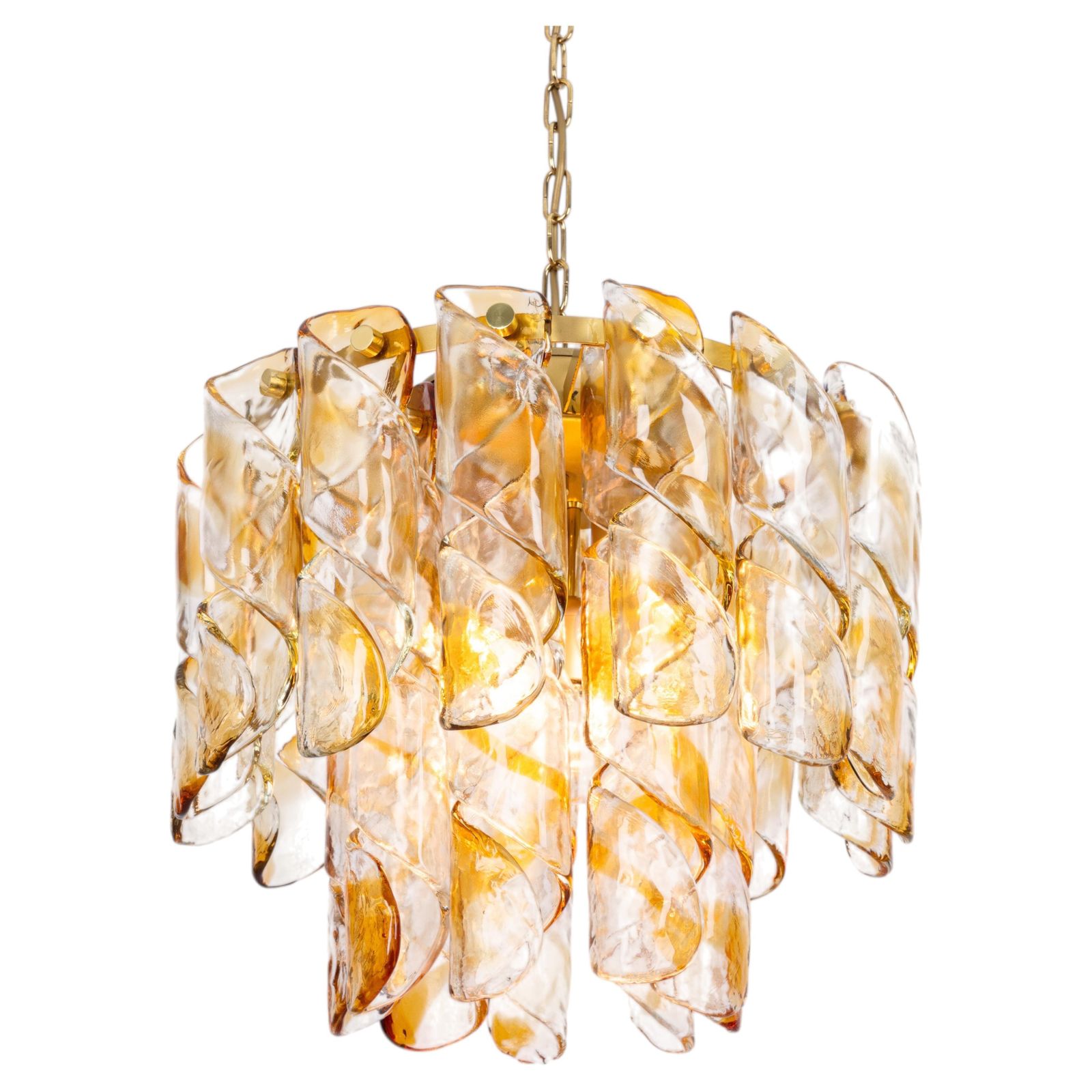 Grote plafondlamp met Murano glazen buizen van Kaiser, Duitsland, jaren 1960