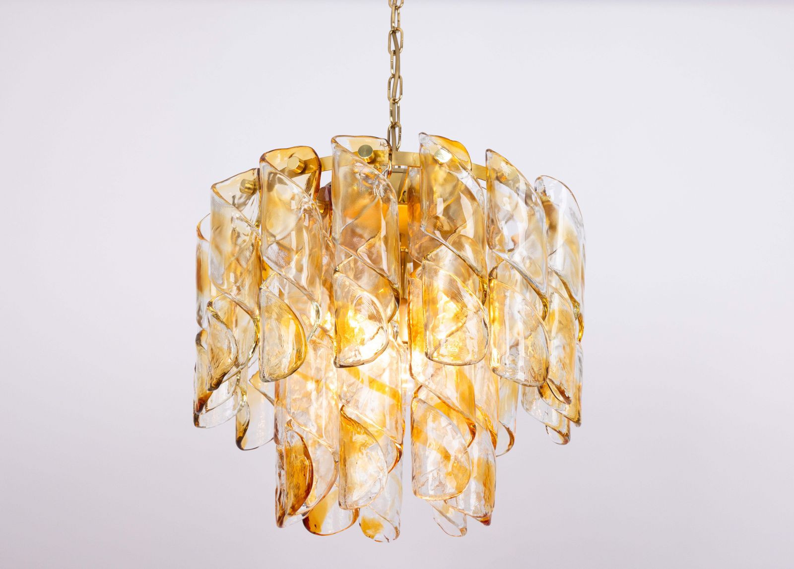 Verlichting Grote plafondlamp met Murano glazen buizen van Kaiser, Duitsland, jaren 1960 photo