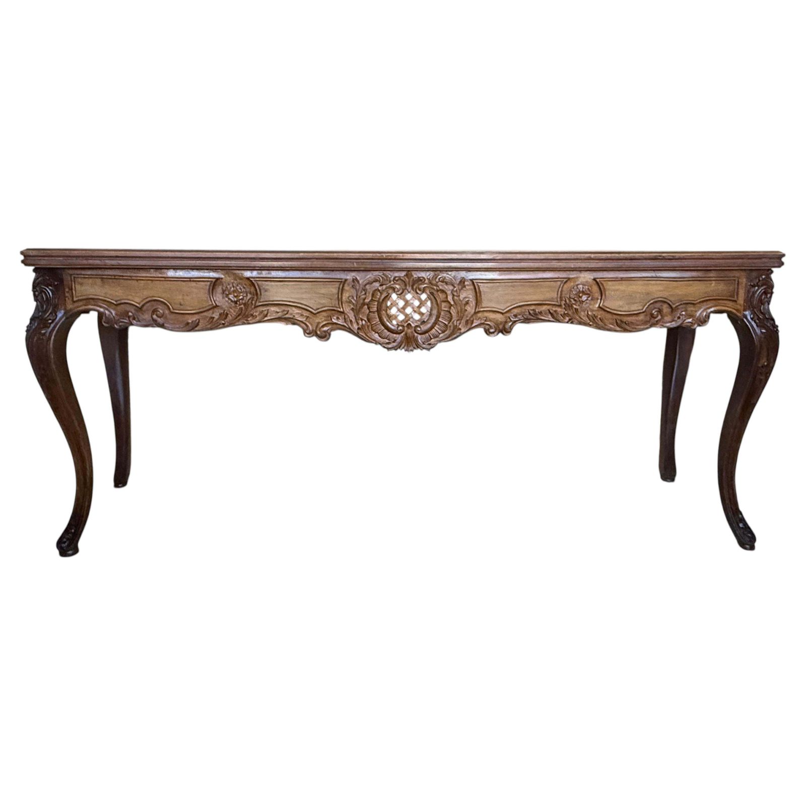 Console convertible de style Louis XV en bois sculpté à la main