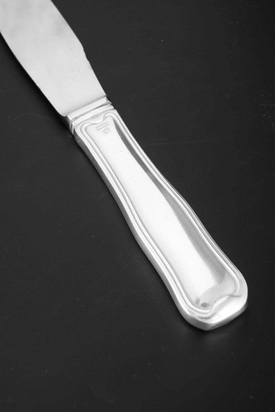 Georg Jensen. 'Old Danish' Dinner Knife In Stainless Steel And Sterling Silver. photo for sale