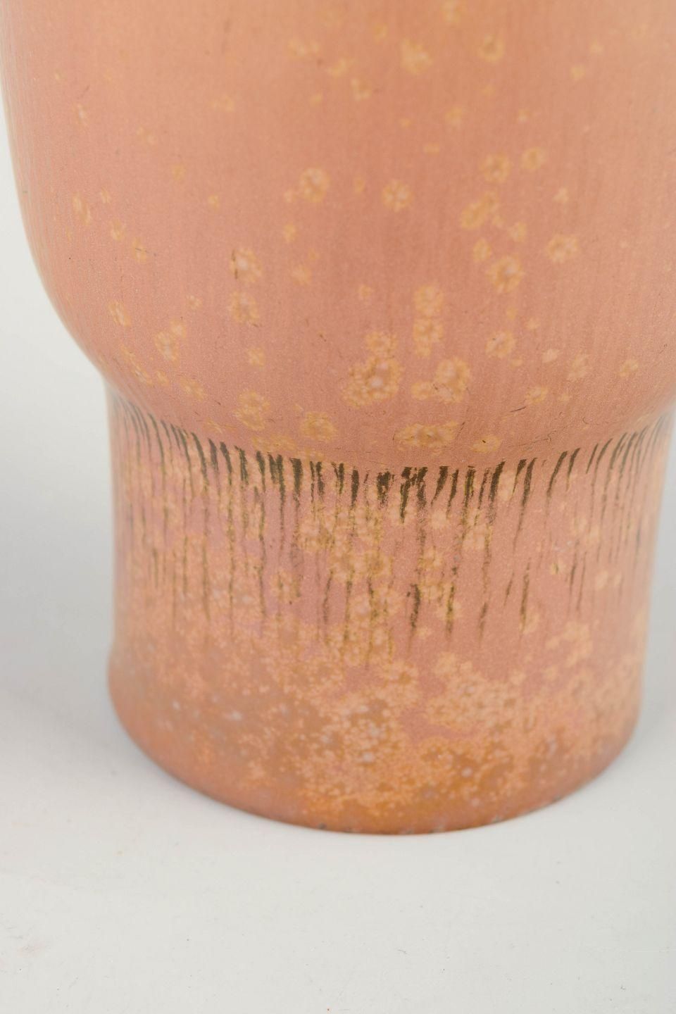 Carl Harry Stålhane, Rörstrand. Minimalist Stoneware Vase With Warm Pink Glaze. photo for sale